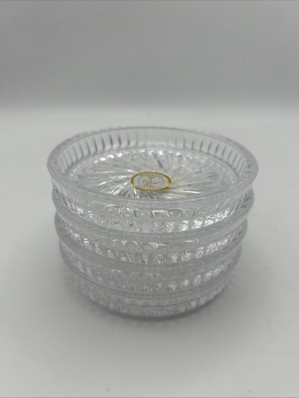 VTG Set of 4 Crystal Coasters 24% Lead Crystal West Germany by Crystal Clear